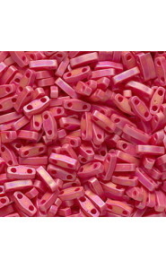 Miyuki quarter tila 5x1.2mm beads - Opaque dark red matted ab QTL-408FR